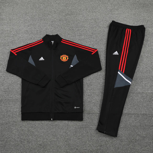 Conjunto de Passeio Manchester United 24/25 Preto