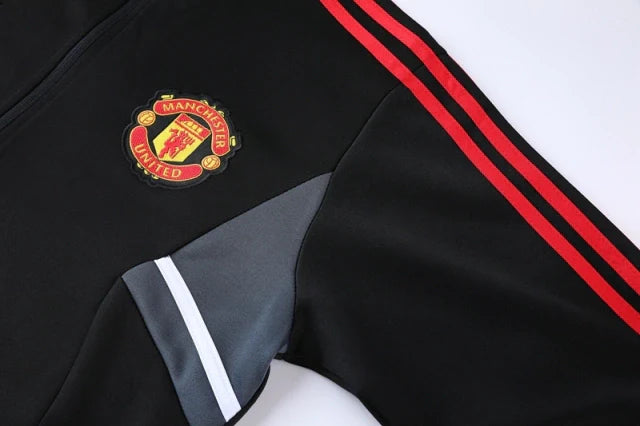 Conjunto de Passeio Manchester United 24/25 Preto